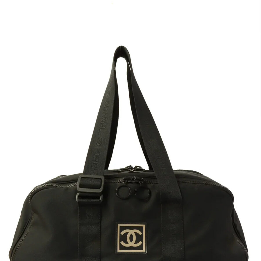 Chanel Around Made Sport Line Nylon Logo Boston Bag Black | Studio Nafay
