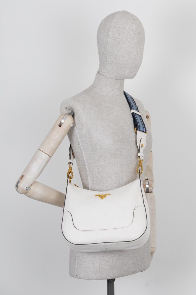 PRADA Crossbody Bag Leather White - Product Image 2