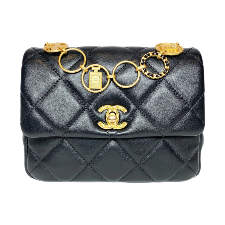 Chanel Black Mini Charms Flap Bag | Studio Nafay