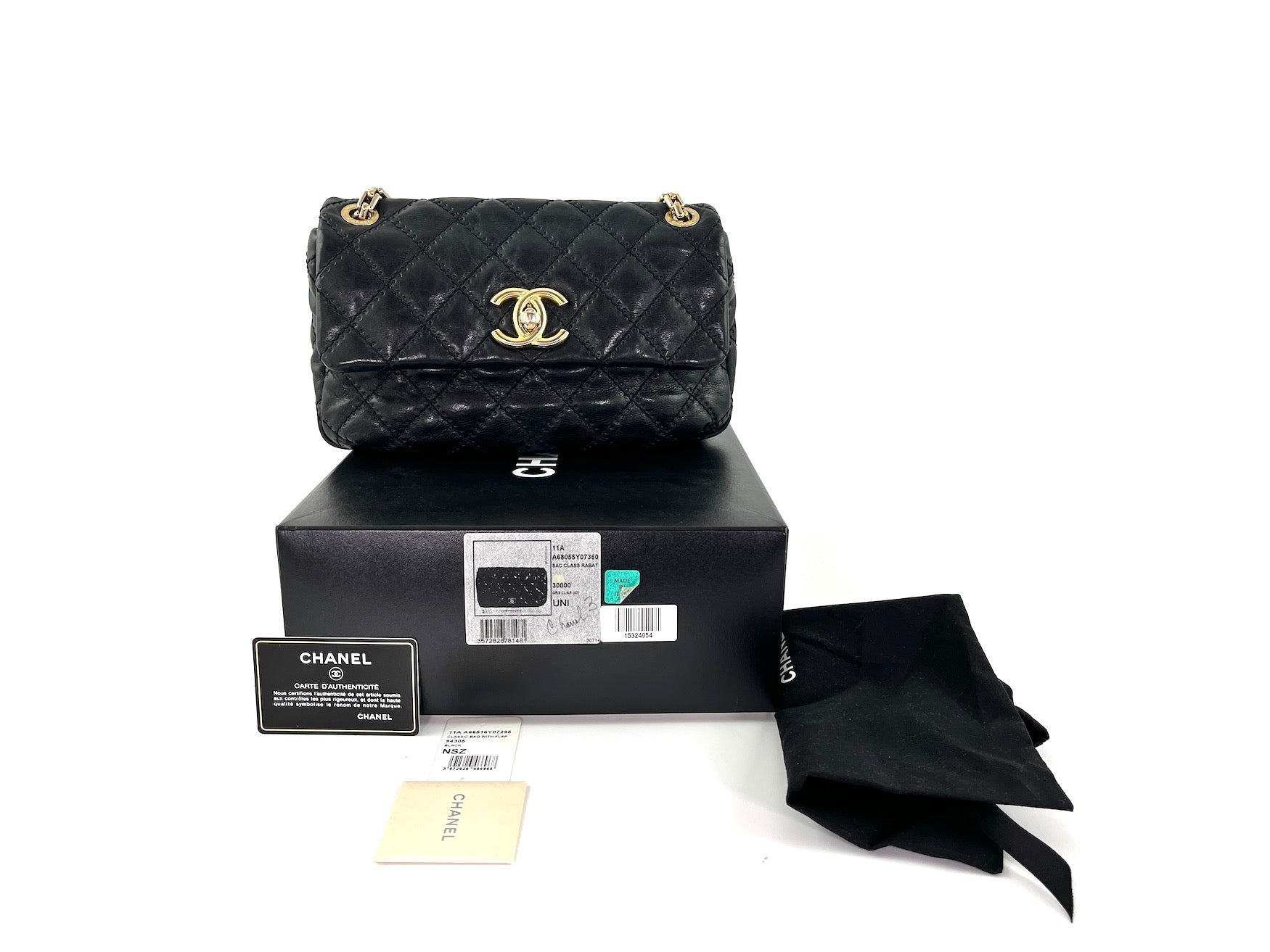 CHANEL Black Classic Ultimate Stitch Retro Chain Flap Bag