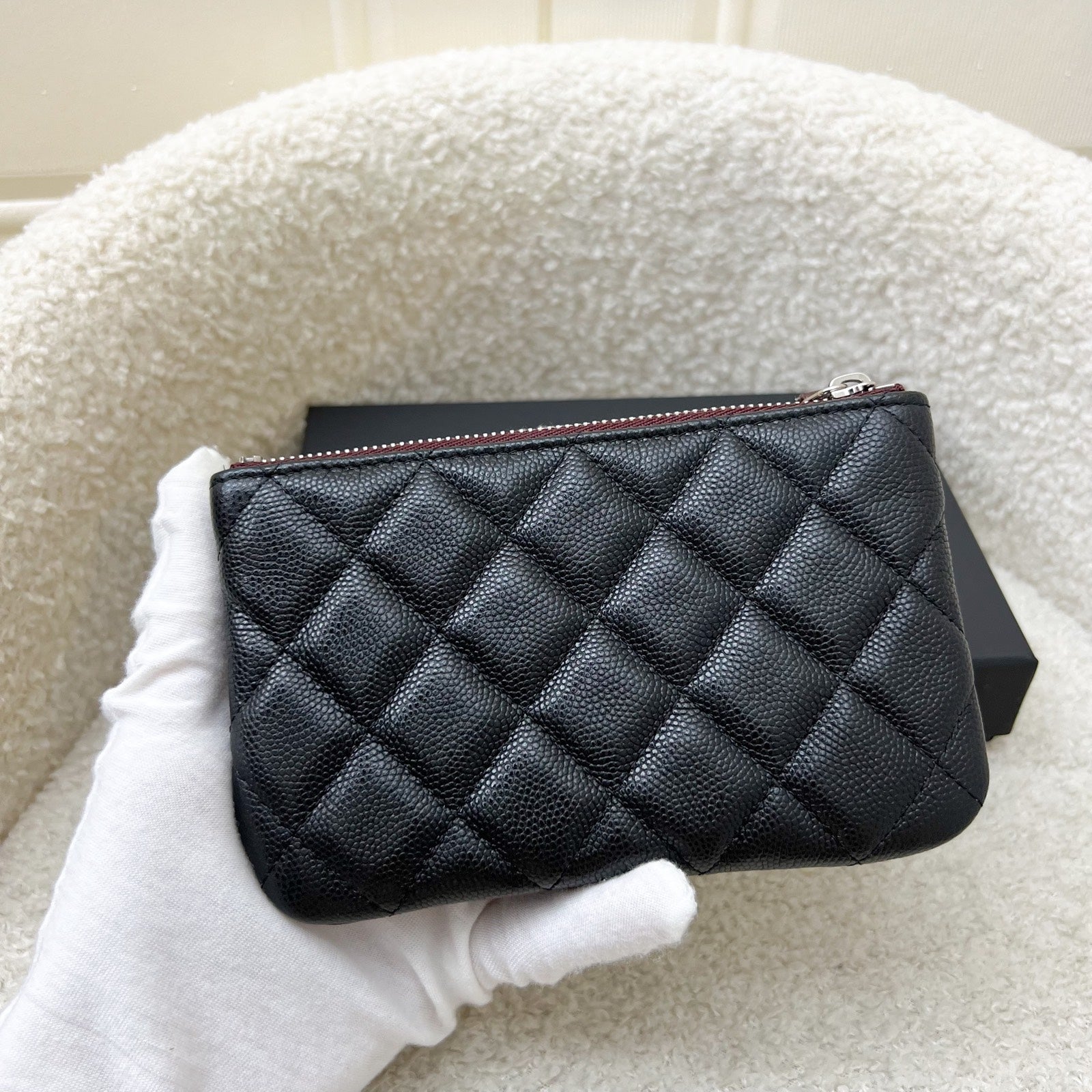 Chanel Mini O-Case / Pouch in Black Caviar and SHW (Model: ) Clutch