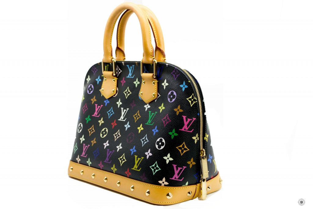 Louis Vuitton Black Monogram Multicolor Alma Black Monogram Multicolor Canvas PM Tote Bag Ghw