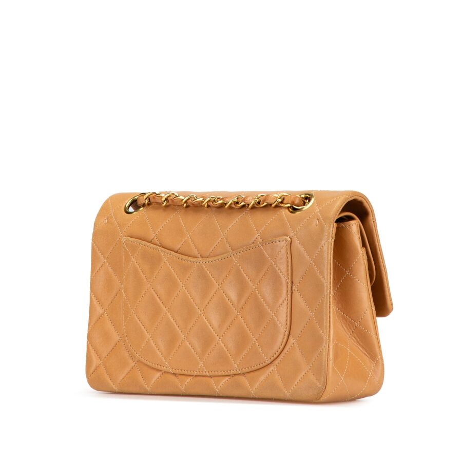 Orange Chanel Small Classic Lambskin Double Flap Shoulder Bag | Studio Nafay