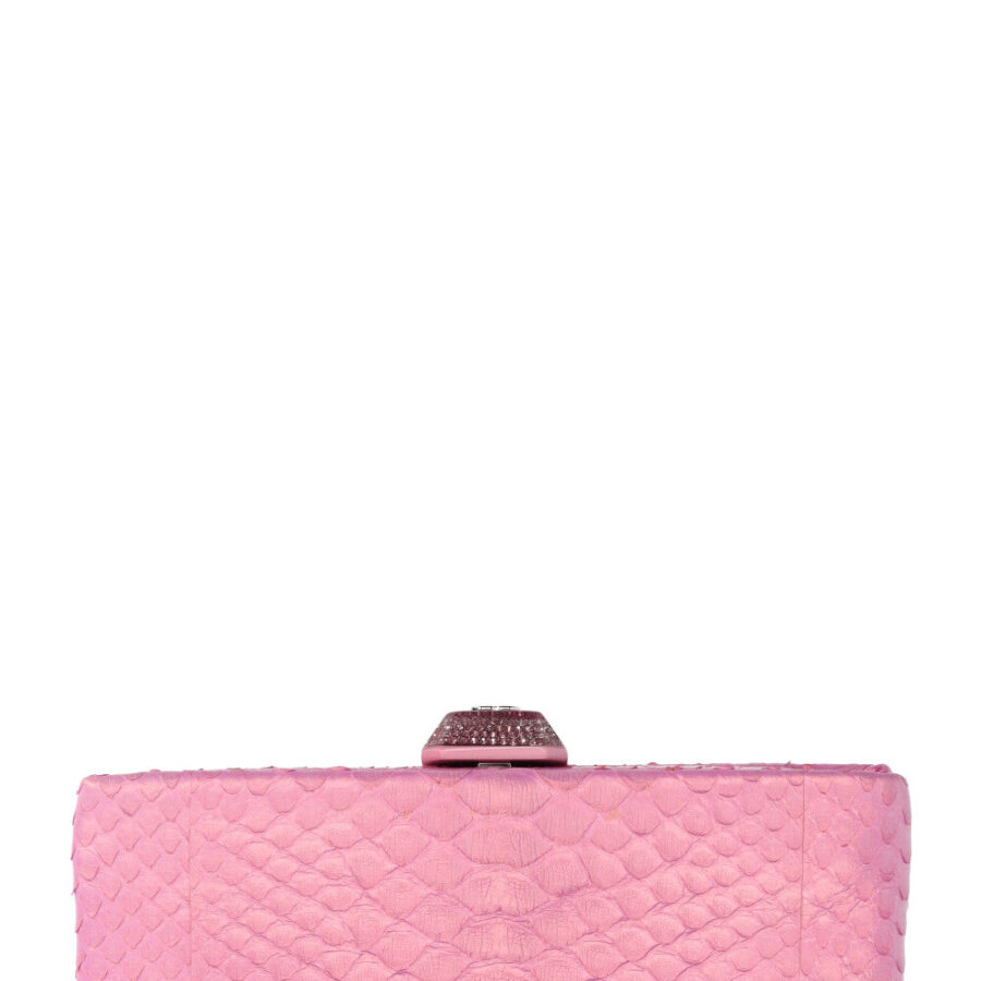 CHANEL Python Clutch Pink Luxury Designer Handbag | Studio Nafay