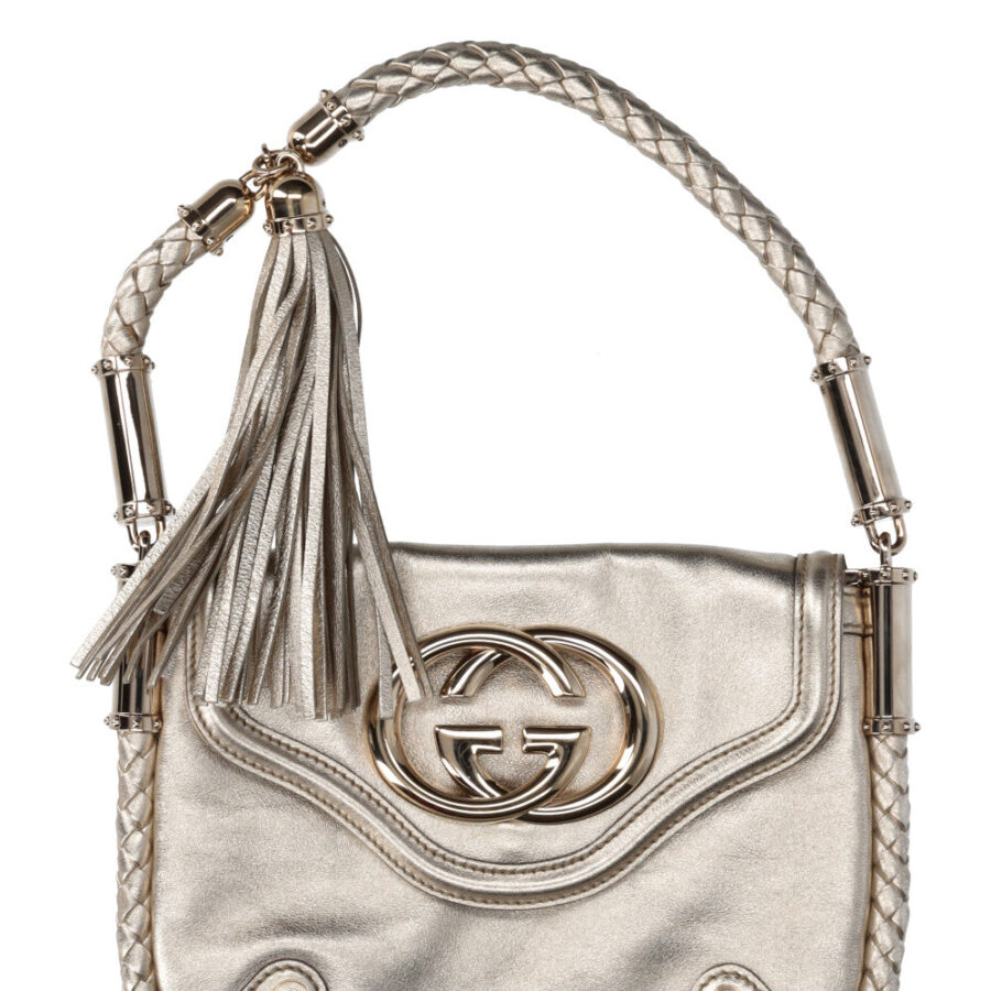 GUCCI Britt Tassel Flap Bag Gold | Studio Nafay