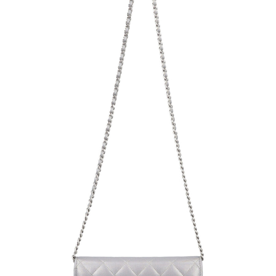 CHANEL WOC Silver Luxury Designer Handbag | Studio Nafay