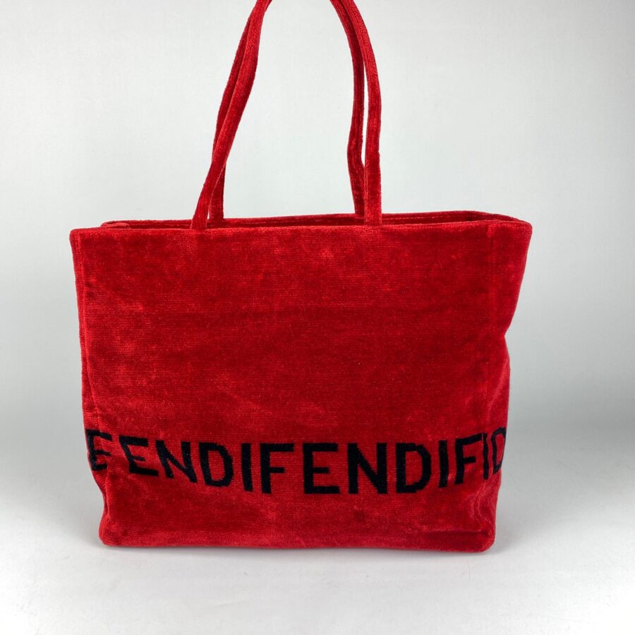FENDI - RED VELOUR TOTE BAG - MADE IN ITALY | Studio Nafay