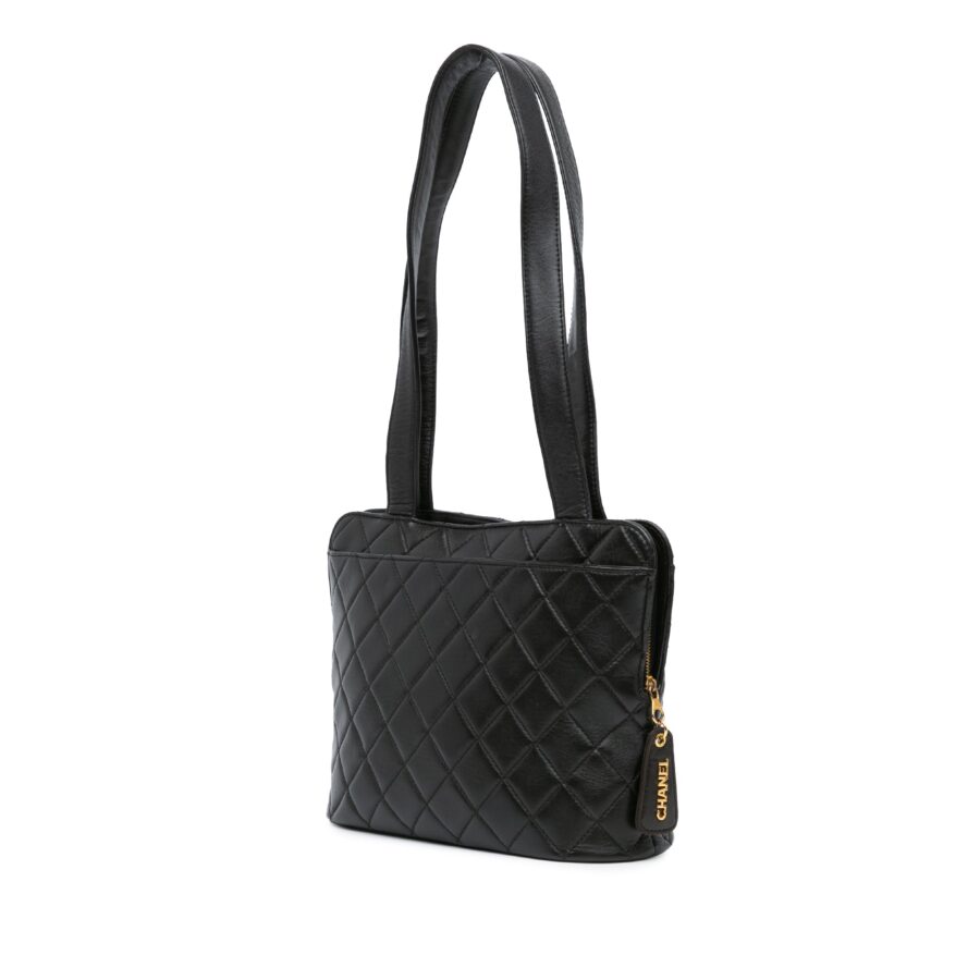 Black Chanel Quilted Lambskin Shoulder Bag | Studio Nafay