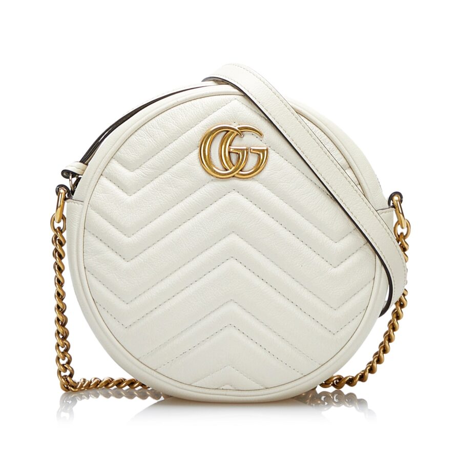 SALE Gucci GG Marmont Round White Matelassé | Studio Nafay