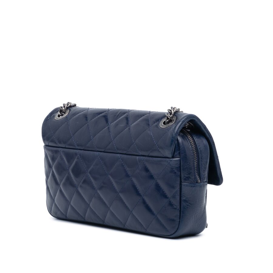 Blue Chanel Medium Aged Calfskin Duo Color Flap Crossbody Bag | Studio Nafay
