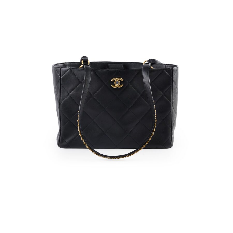Chanel Quilted Leather Tote Black | Studio Nafay