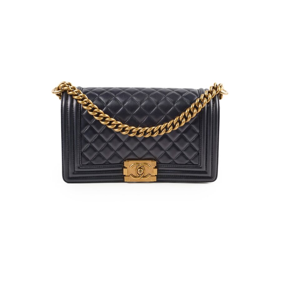 Chanel Boy Old Medium Lambskin Black | Studio Nafay