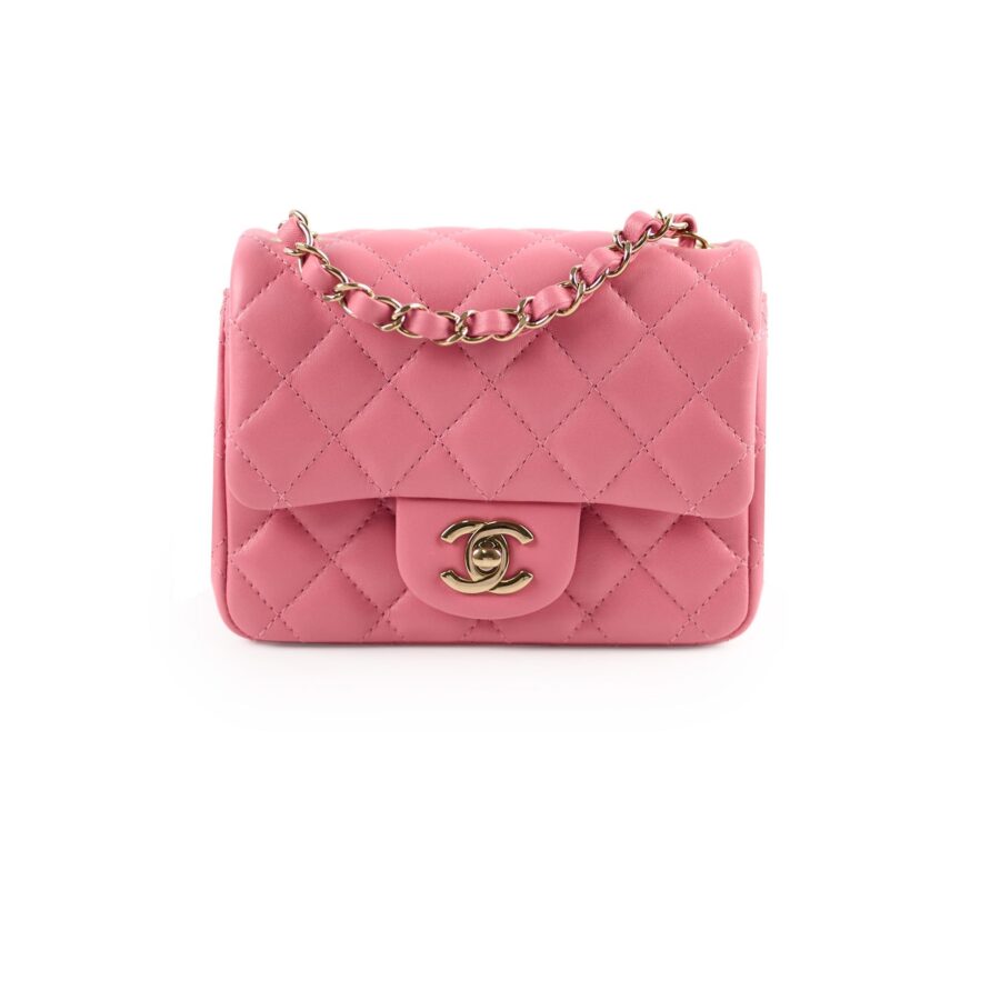 Chanel Mini Square Bag Lambskin Pink | Studio Nafay