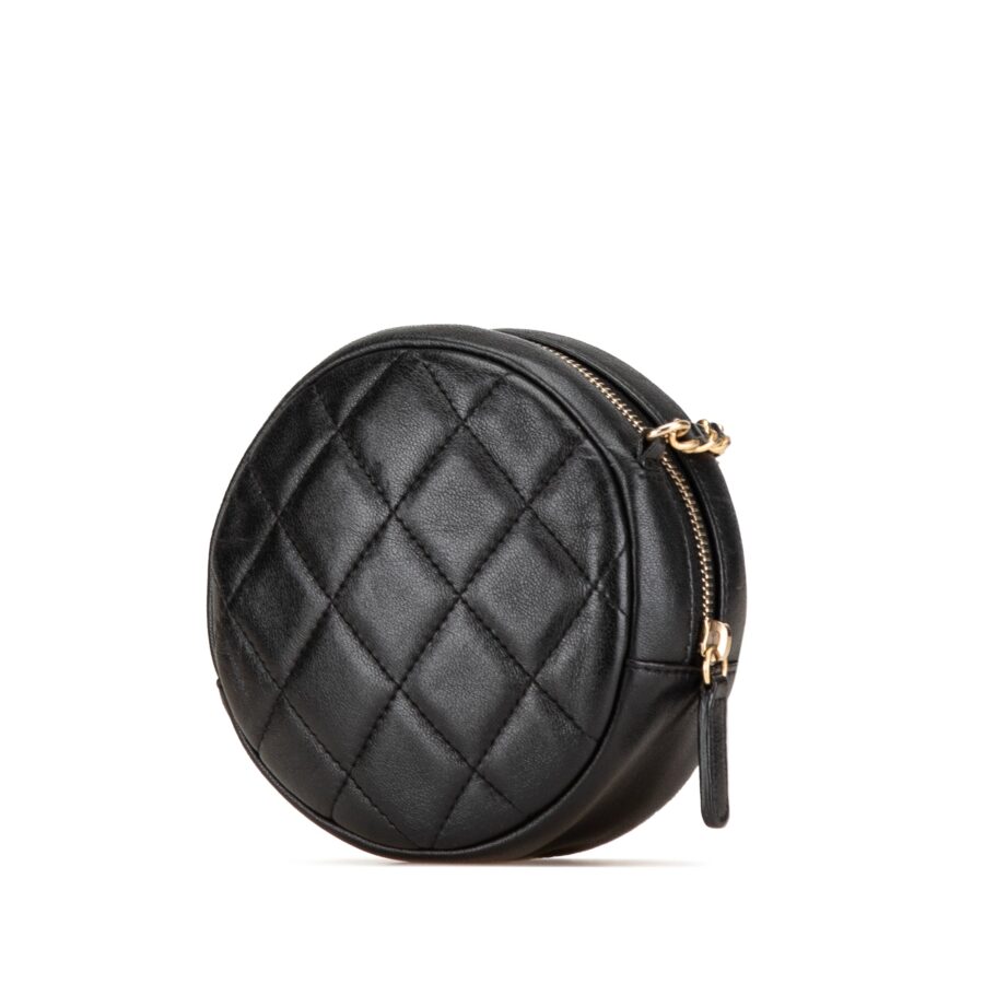 Blue Chanel Quilted Lambskin Lucky Charms Round Clutch with Chain Crossbody Bag | Studio Nafay