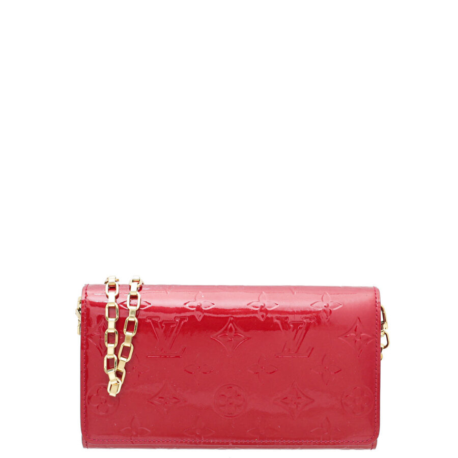 Louis Vuitton Framboise Monogram Vernis Sarah Chain Wallet | Studio Nafay