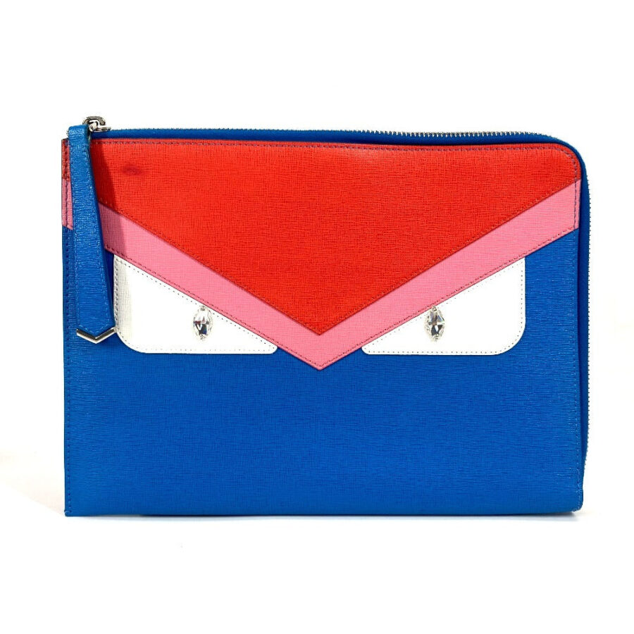 FENDI Clutch bag leather blue Monster Bugs Rhinestone Women(Unisex) | Studio Nafay