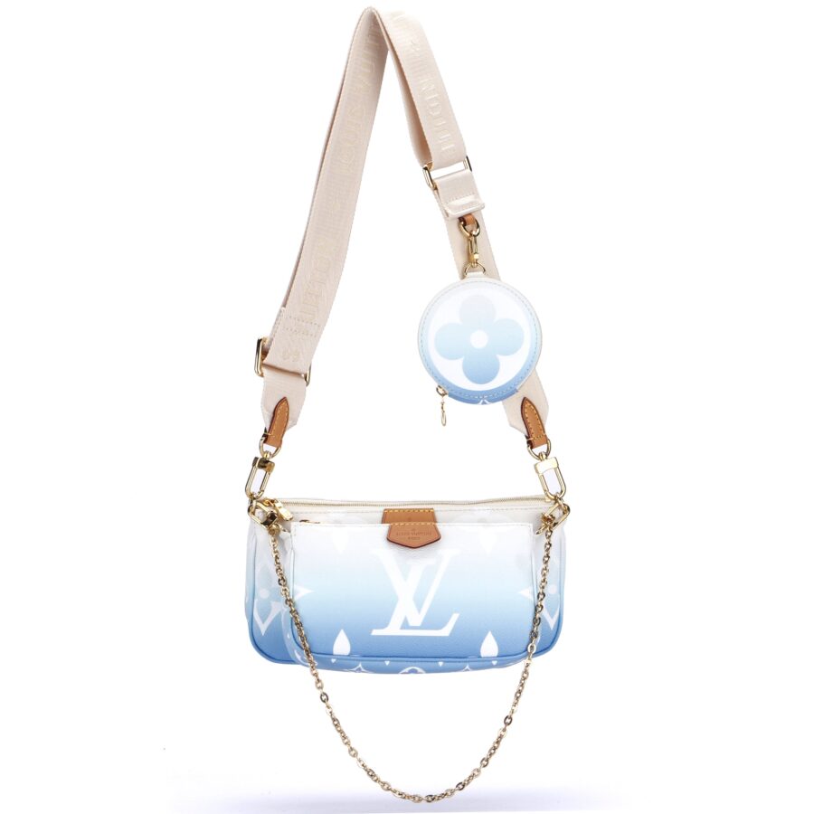 LOUIS VUITTON MULTI POCHETTE ACCESSORIES BLUE GIANT MONOGRAM CANVAS, WITH STRAP, CHAIN, DUST COVER & BOX Clutch | Studio Nafay