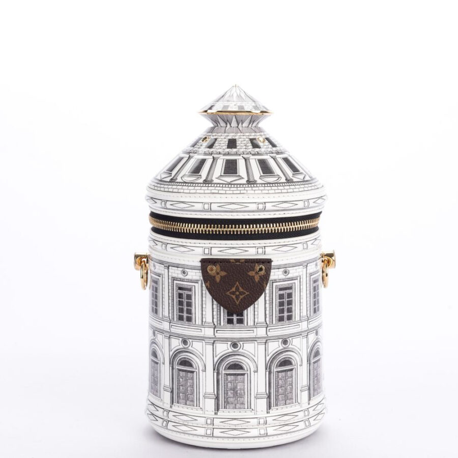 Louis Vuitton Fornasetti Cannes Vase Architettura Handbag ( ), Gold Hardware, with Strap, Gold Chain, Lock, Keys, Dust Cover & Box | Studio Nafay