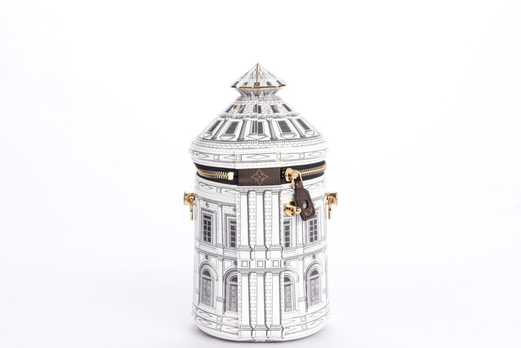Louis Vuitton Fornasetti Cannes Vase Architettura Handbag ( ), Gold Hardware, with Strap, Gold Chain, Lock, Keys, Dust Cover & Box - Product Image 2