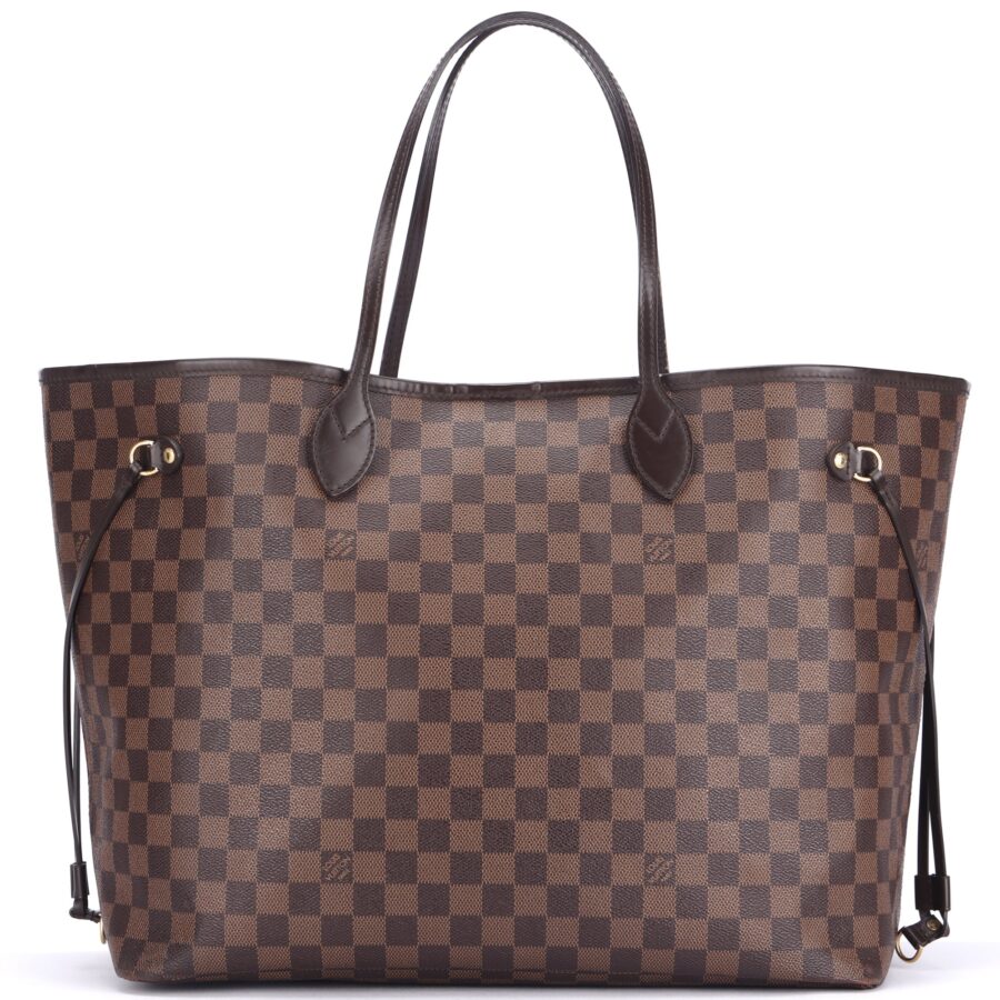 LOUIS VUITTON NEVERFULL ( ) GM SIZE DAMIER EBÈNE CANVAS GOLD HARDWARE, NO DUST COVER Tote | Studio Nafay