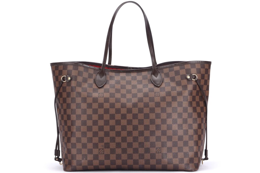 LOUIS VUITTON NEVERFULL ( ) GM SIZE DAMIER EBÈNE CANVAS GOLD HARDWARE, NO DUST COVER Tote - Product Image 2