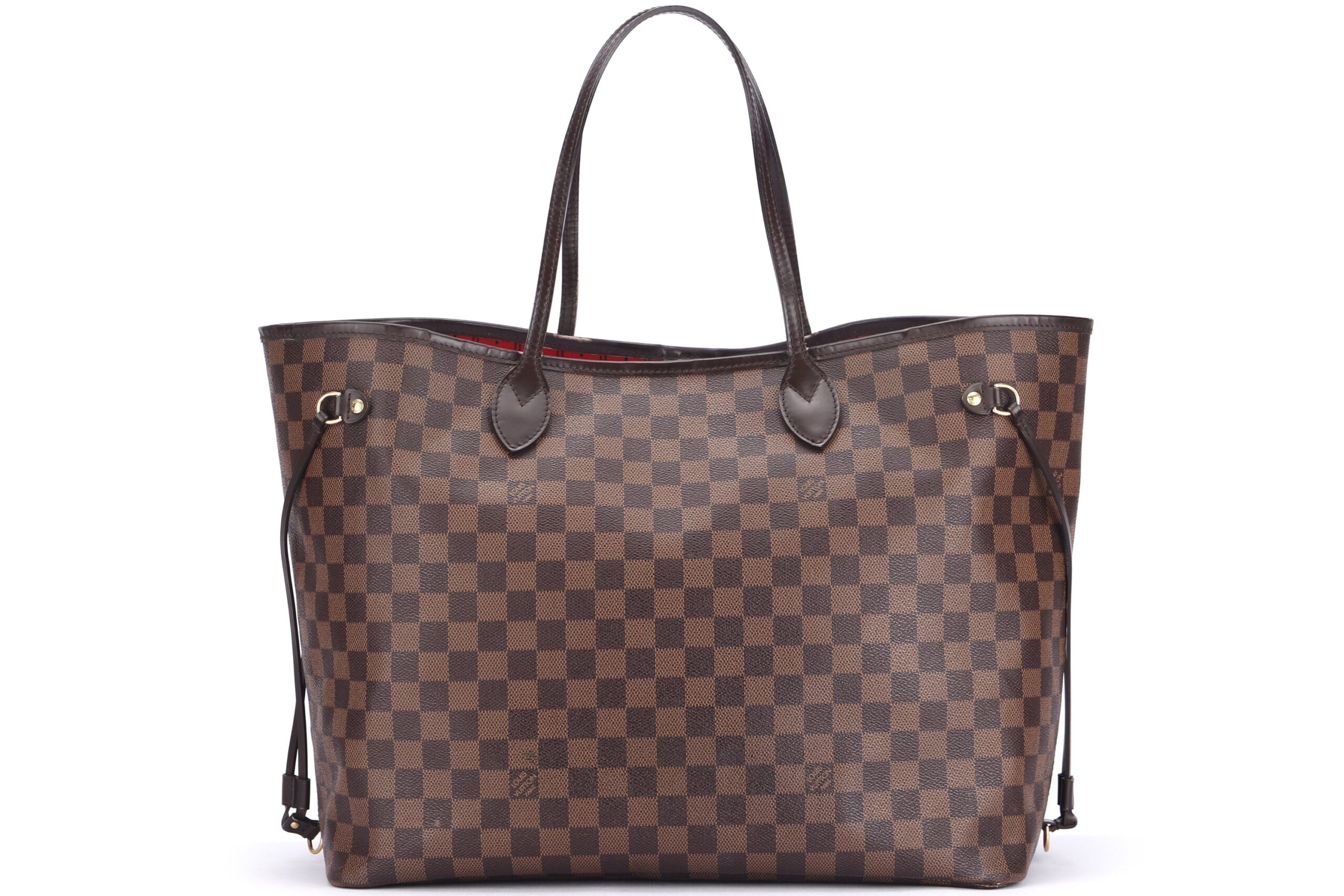 LOUIS VUITTON NEVERFULL ( ) GM SIZE DAMIER EBÈNE CANVAS GOLD HARDWARE, NO DUST COVER Tote