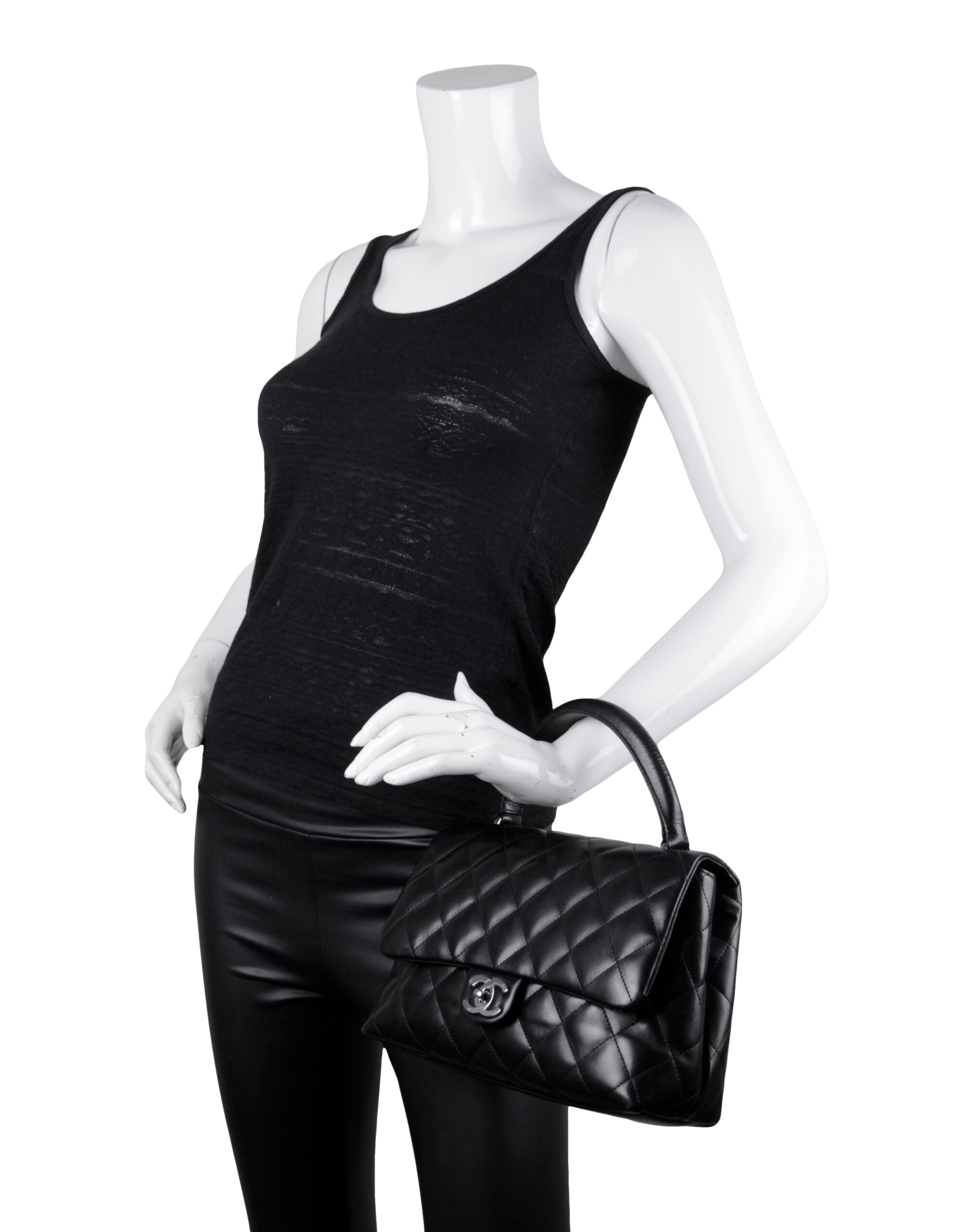 Chanel Black Lambskin Leather Kelly Style Classic Bag