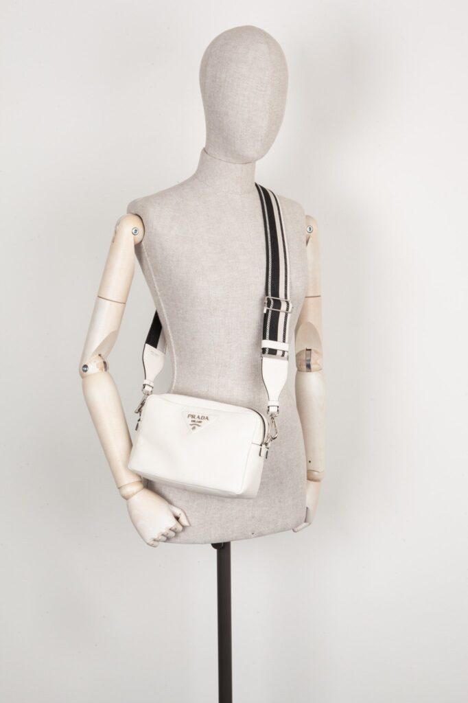 PRADA Flou Crossbody Bag White - Product Image 2