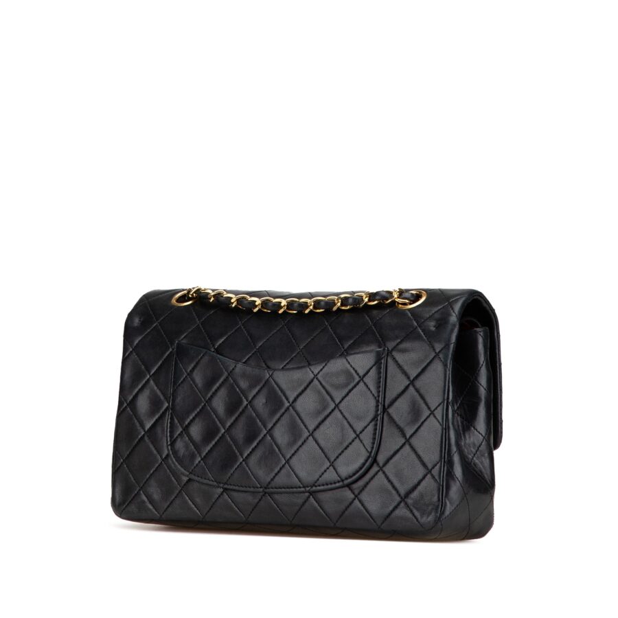 Black Chanel Medium Classic Lambskin Double Flap Shoulder Bag | Studio Nafay