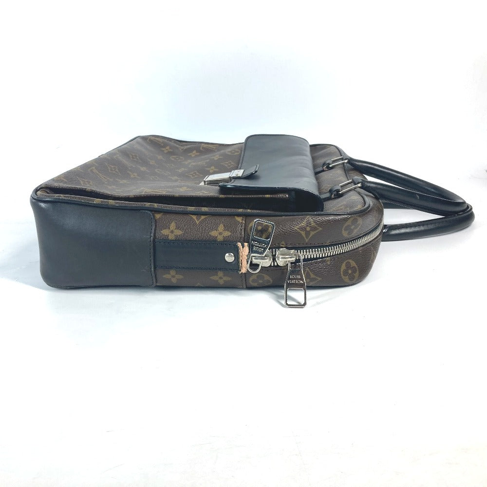 LOUIS VUITTON Business bag Monogram canvas, leather Brown Monogram macacer Soft briefcase