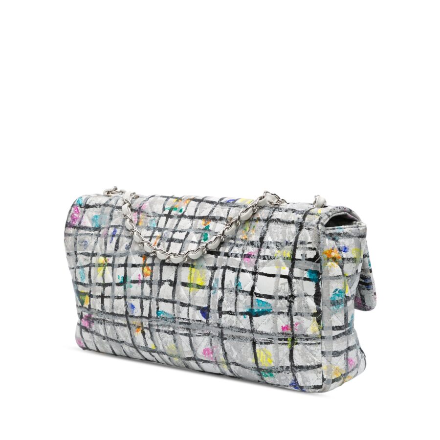 White Chanel Medium Calfskin Hand Painted Graffiti Flap Crossbody Bag | Studio Nafay