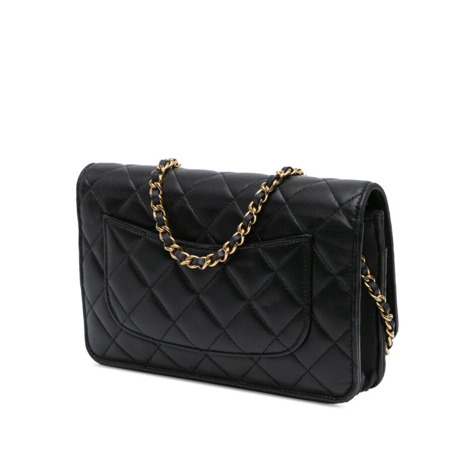 Black Chanel Quilted Lambskin Coco Casino Wallet On Chain Crossbody Bag | Studio Nafay