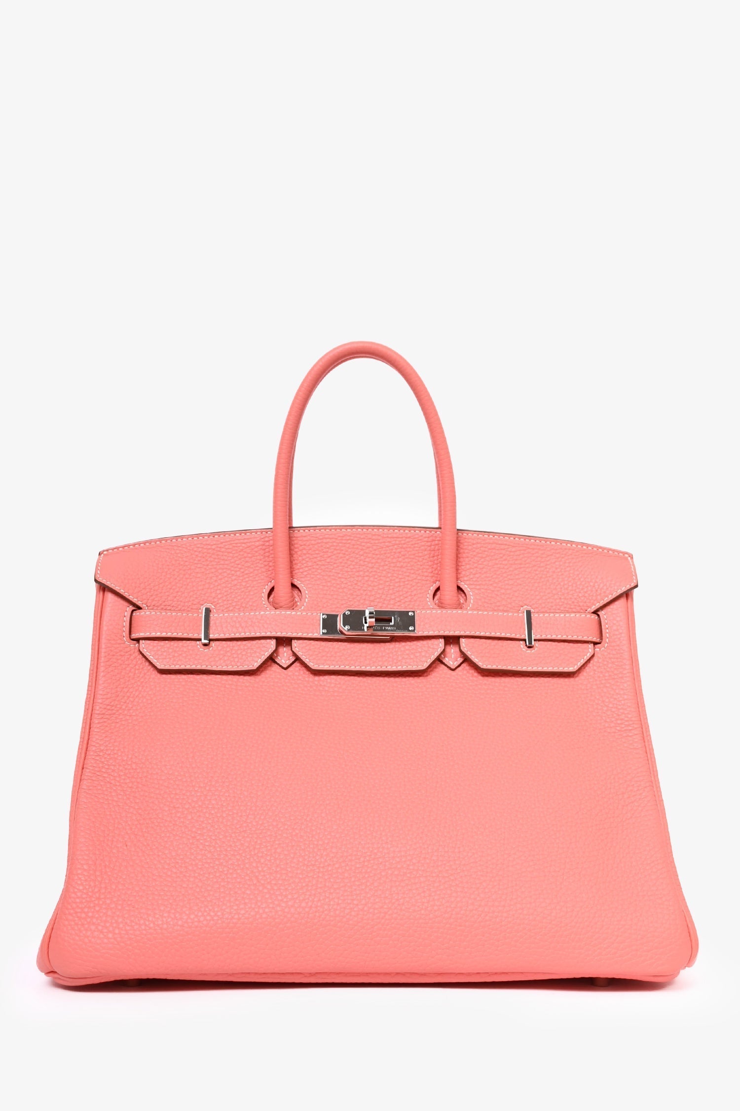 Hermès Peach Crevette Clemence Leather Birkin 35
