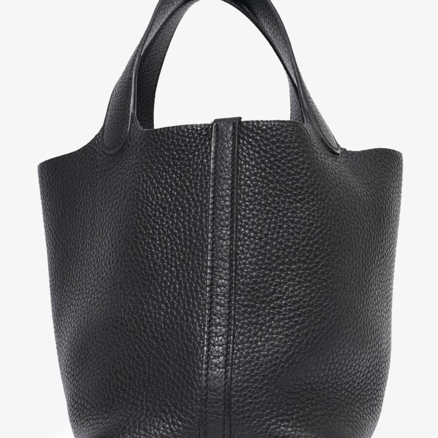 Hermès Black Clemence Leather Picotin Lock 18 | Studio Nafay