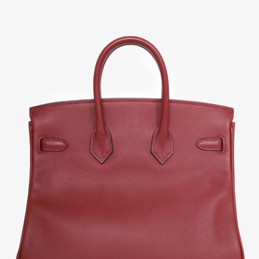 Hermès Rouge Swift Leather Retourne Birkin 25 Gold Hardware | Studio Nafay