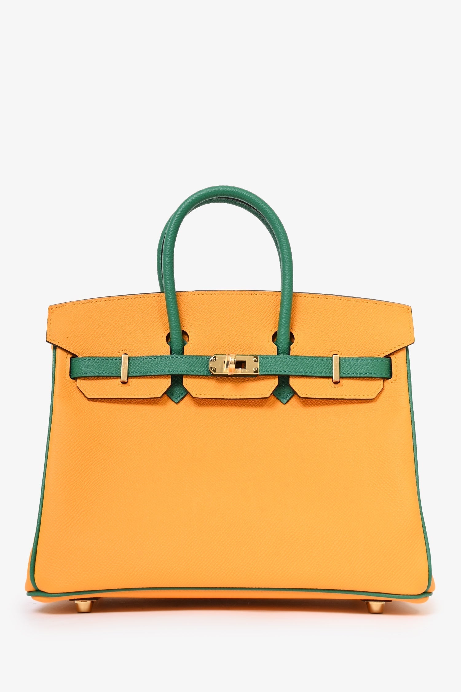 Hermès Orange/Green Leather Special Order Birkin 25 - Product Image 2