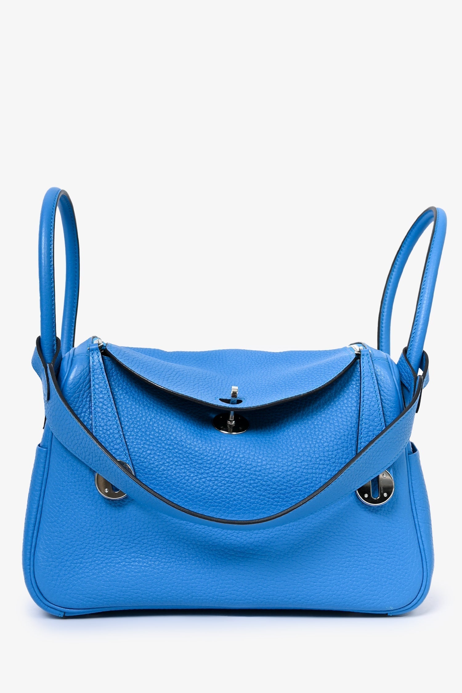 Hermès Zanzibar Blue Clemence Leather Lindy 26