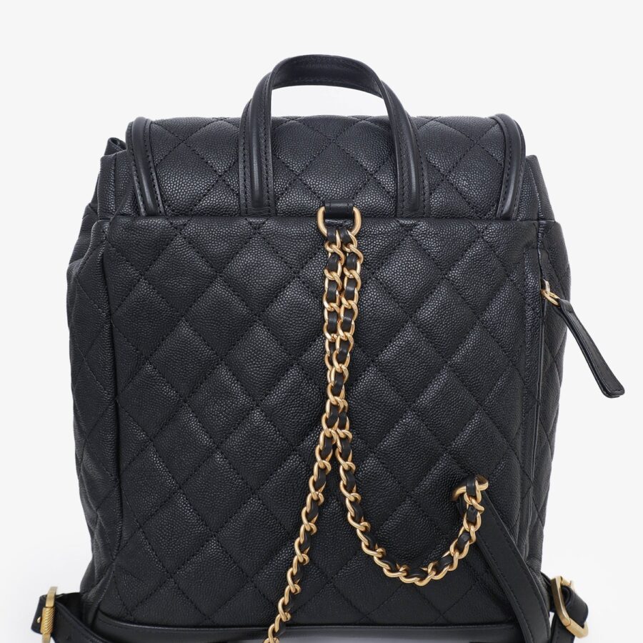 Chanel™ Black Caviar Quilted CC Filigree Backpack | Studio Nafay