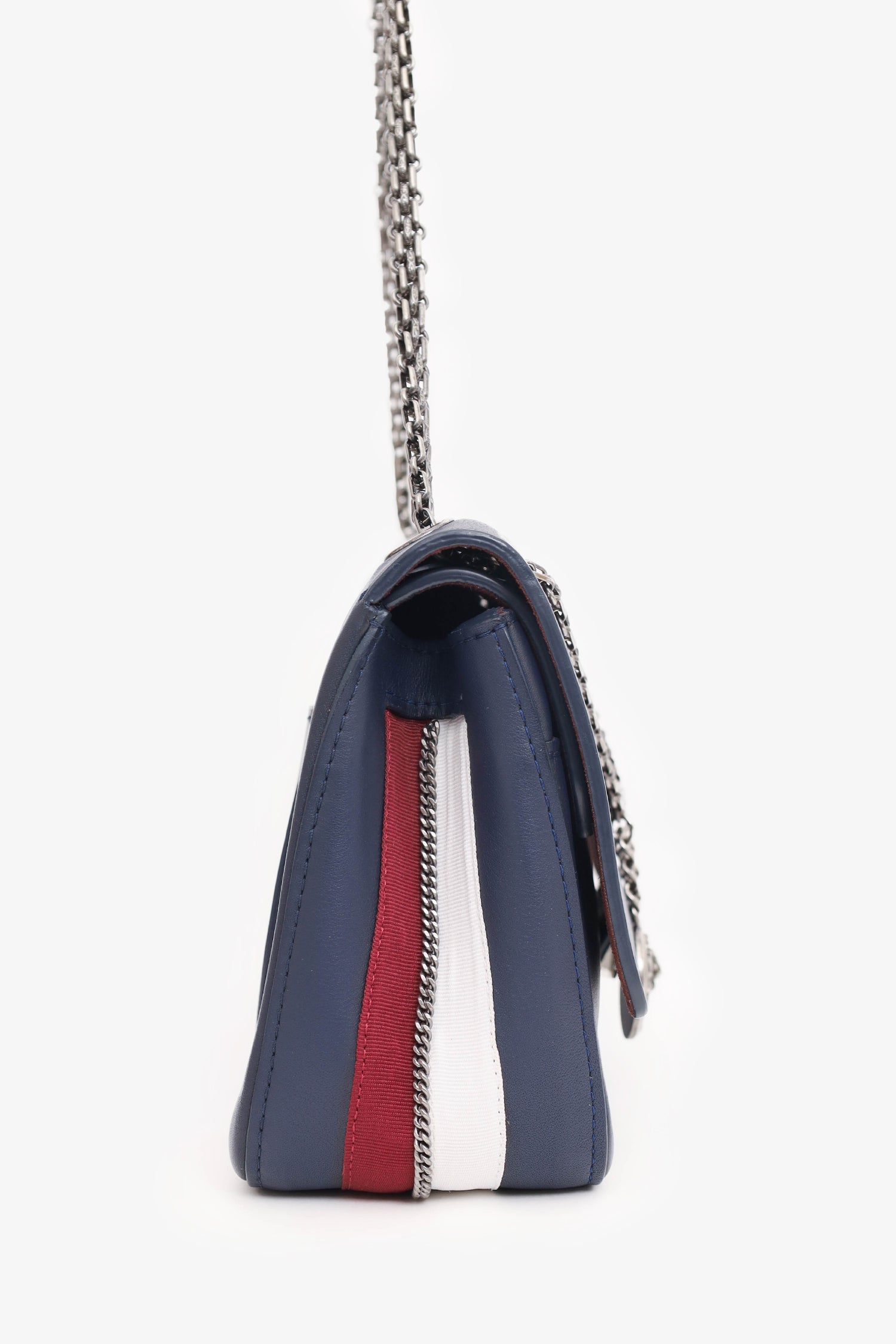 Chanel Navy Leather Medallion Charm Reissue 2.55 Shoulder Bag