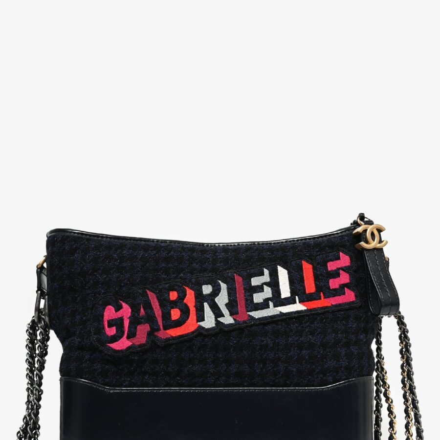 Chanel Navy/Black Tweed Hobo Large Gabrielle Crossbody Bag | Studio Nafay