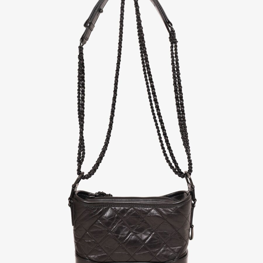 Chanel So Black Quilted Leather Small Gabrielle Crossbody Bag | Studio Nafay