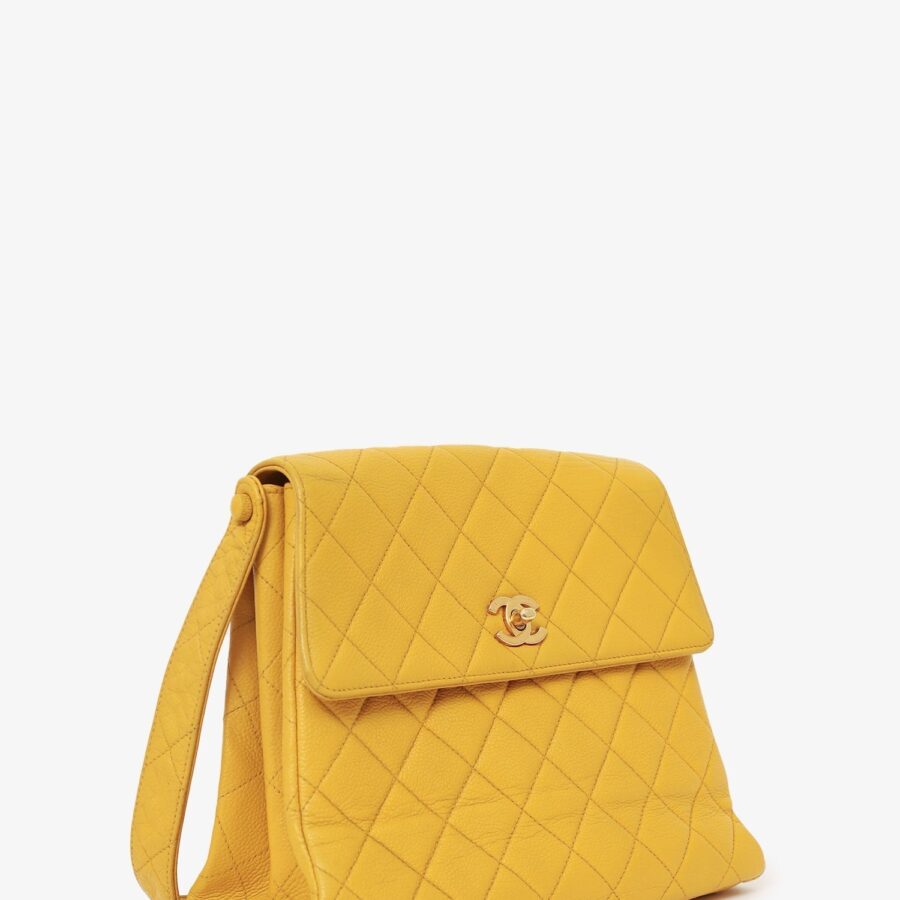 Chanel Yellow Caviar Leather CC Shoulder Bag | Studio Nafay