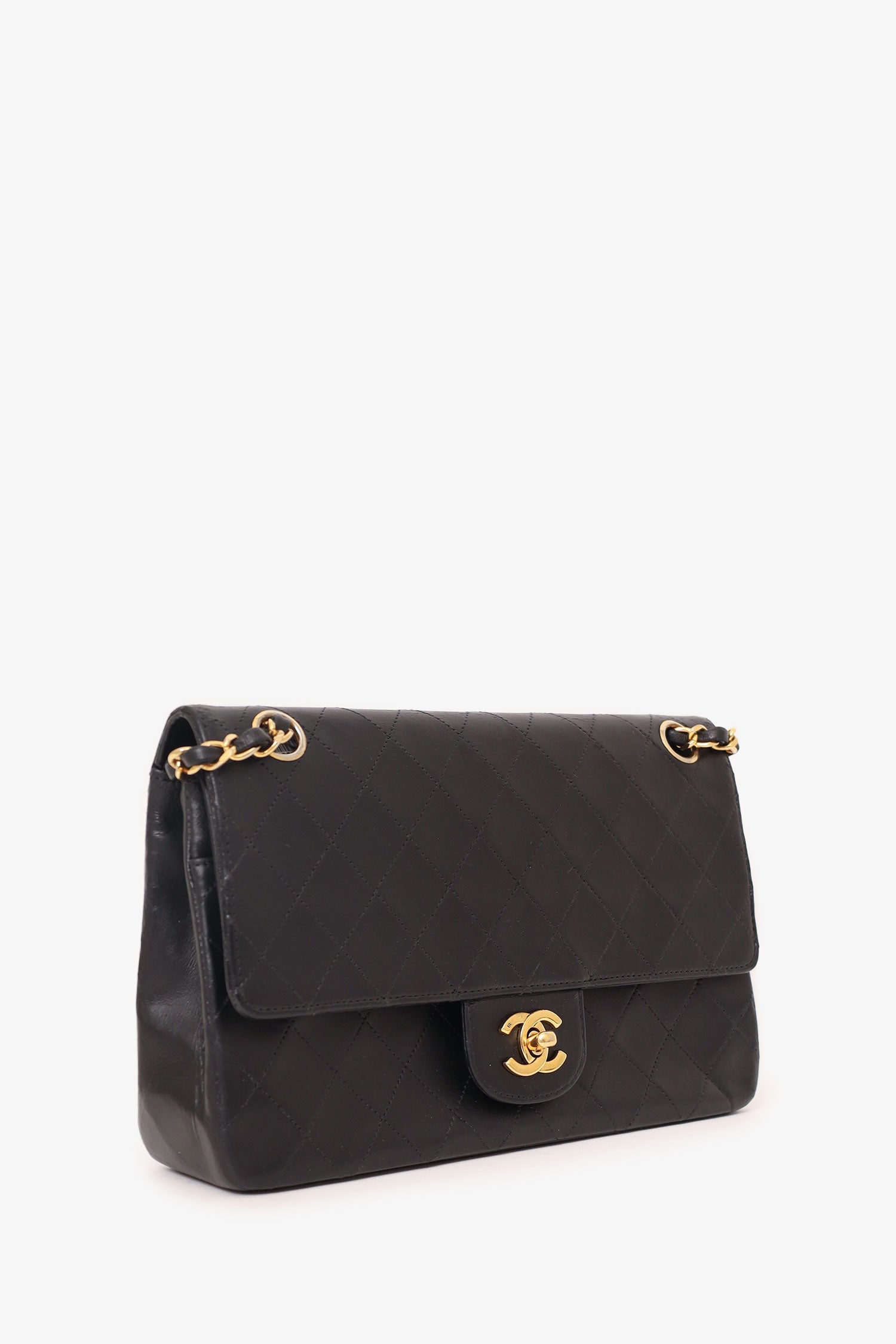 Chanel -88 Black Quilted Lambskin Medium Double Flap Bag ‘Refurbished’