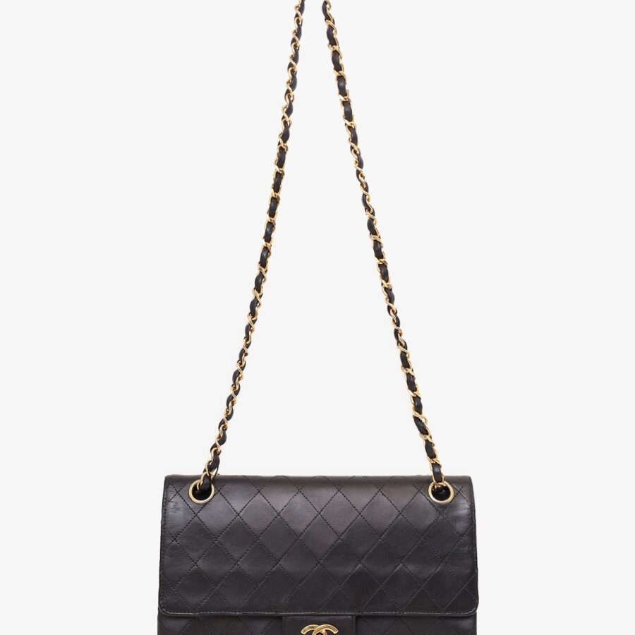 Chanel -88 Black Quilted Lambskin Medium Double Flap Bag 'Refurbished' | Studio Nafay