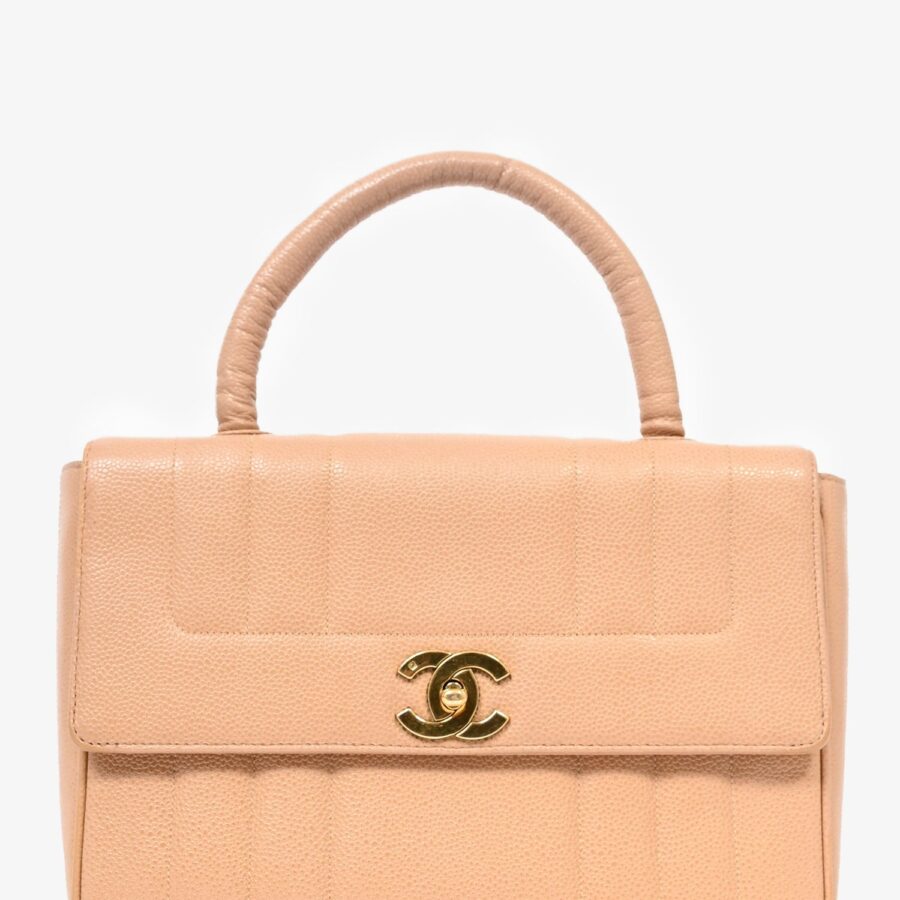 Chanel Beige Caviar Leather Kelly Mademoiselle Top Handle Handbag | Studio Nafay