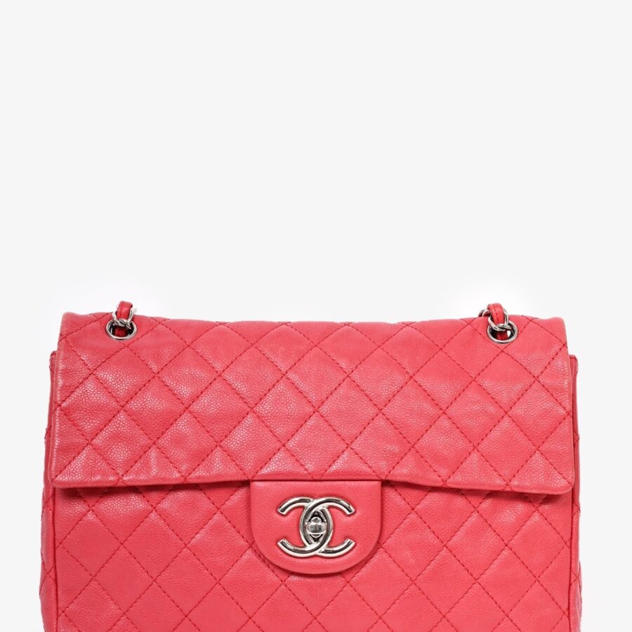 Chanel /09 Red Caviar Leather CC Quilted Maxi Shoulder Bag | Studio Nafay