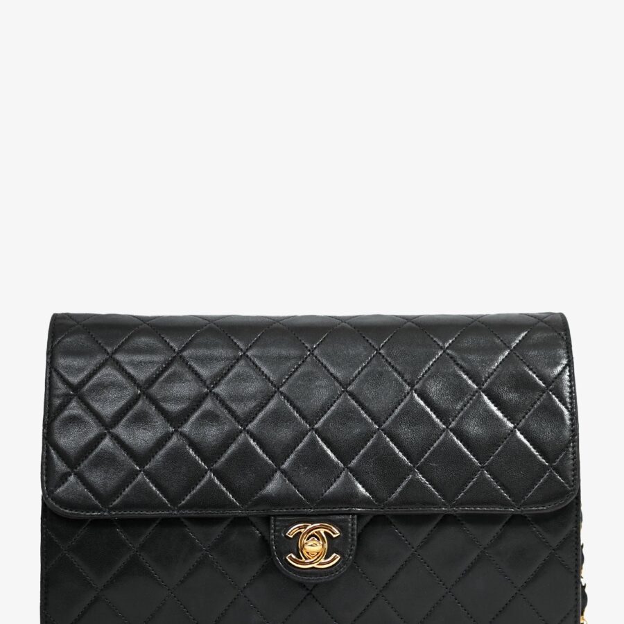 Chanel Black Lambskin Single Chain Flap Bag | Studio Nafay