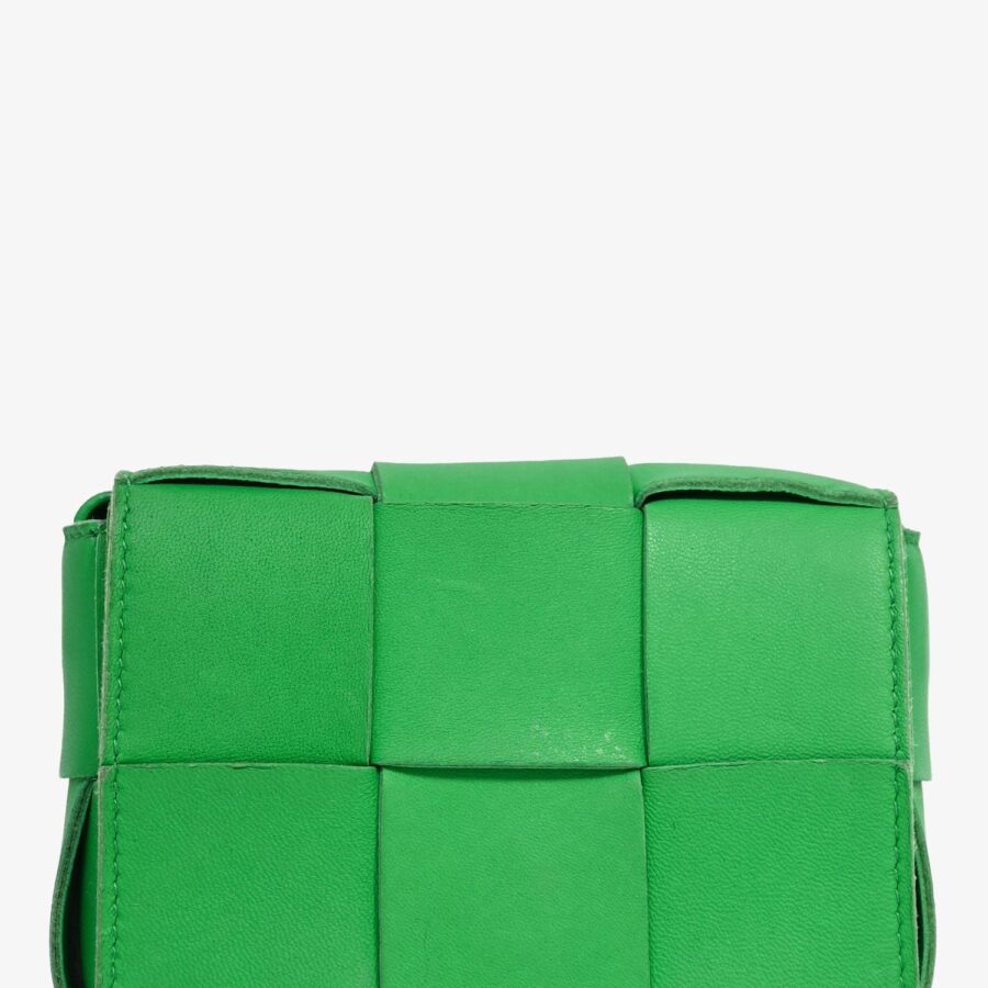 Bottega Veneta Green Maxi Intrecciato Leather Mini Cassette Crossbody Bag | Studio Nafay