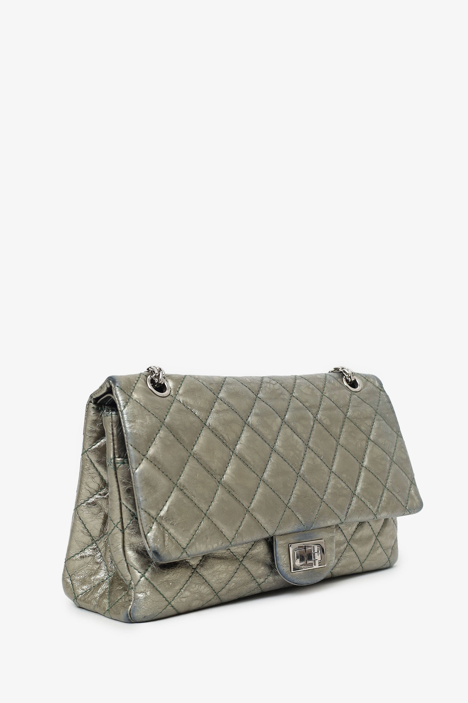 Chanel Silver Metallic Reissue 226 Double Flap Bag (As Is)
