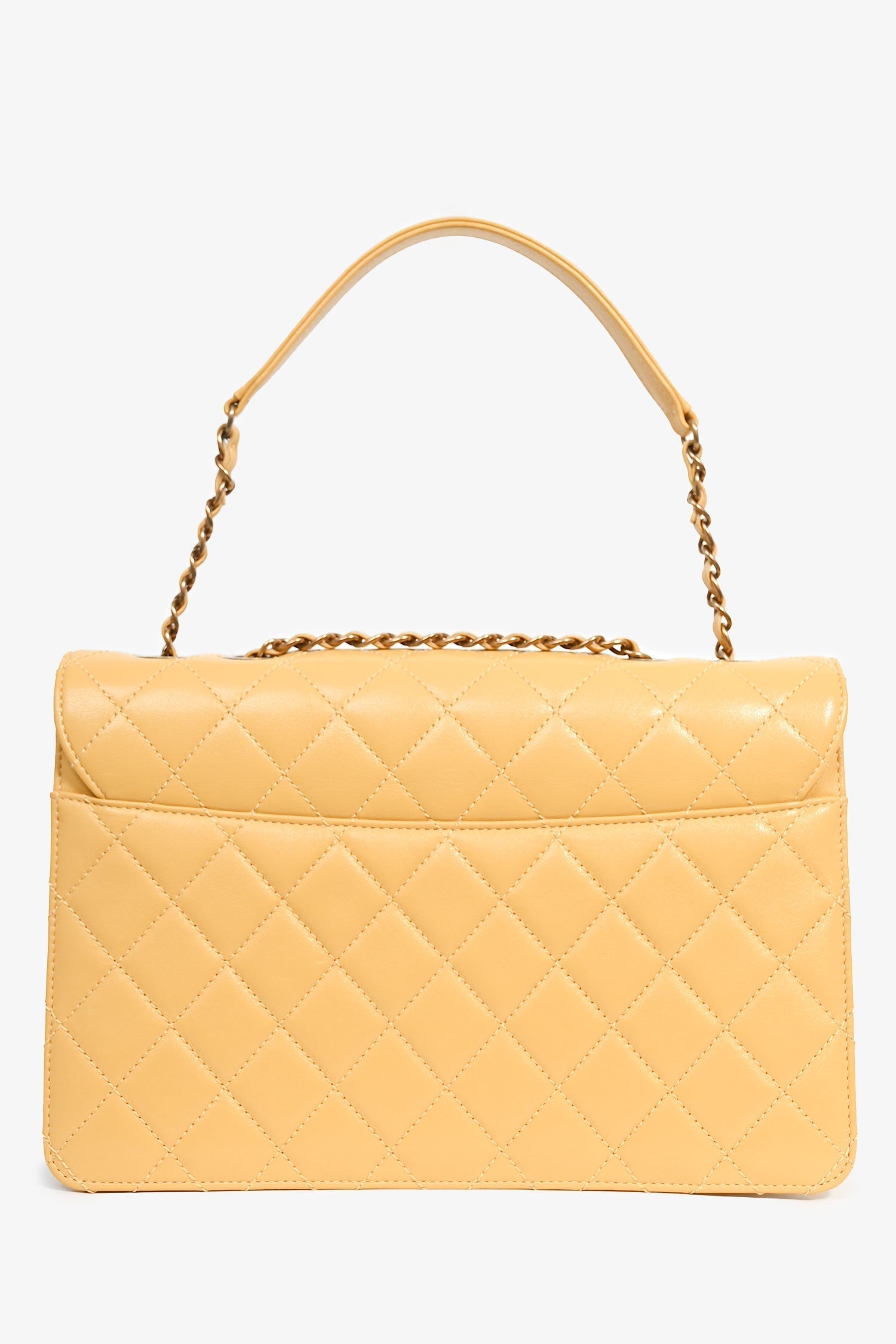 Chanel -17 Yellow Quilted Leather Large Beauty Lock Chain Bag
